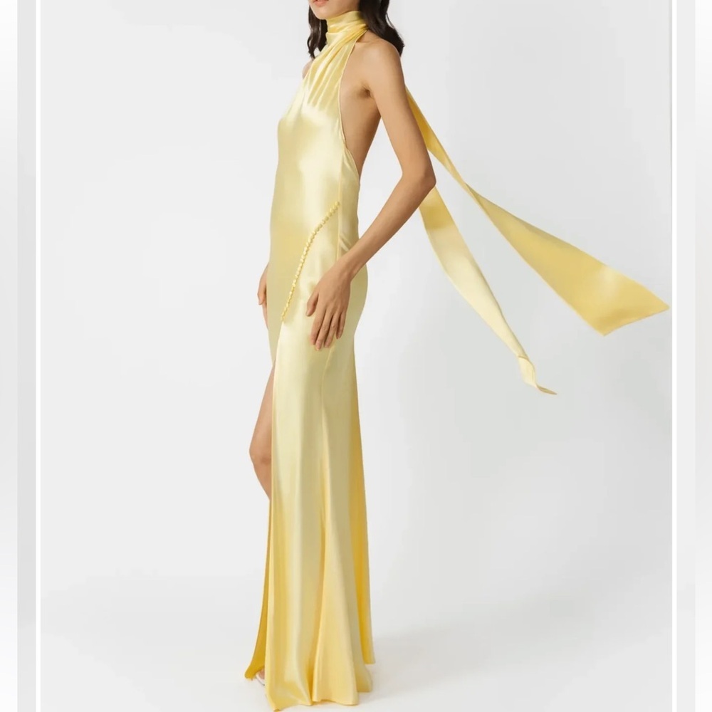 Sau Lee PENELOPE BACKLESS SATIN GOWN Size 14 - Picture 2 of 10
